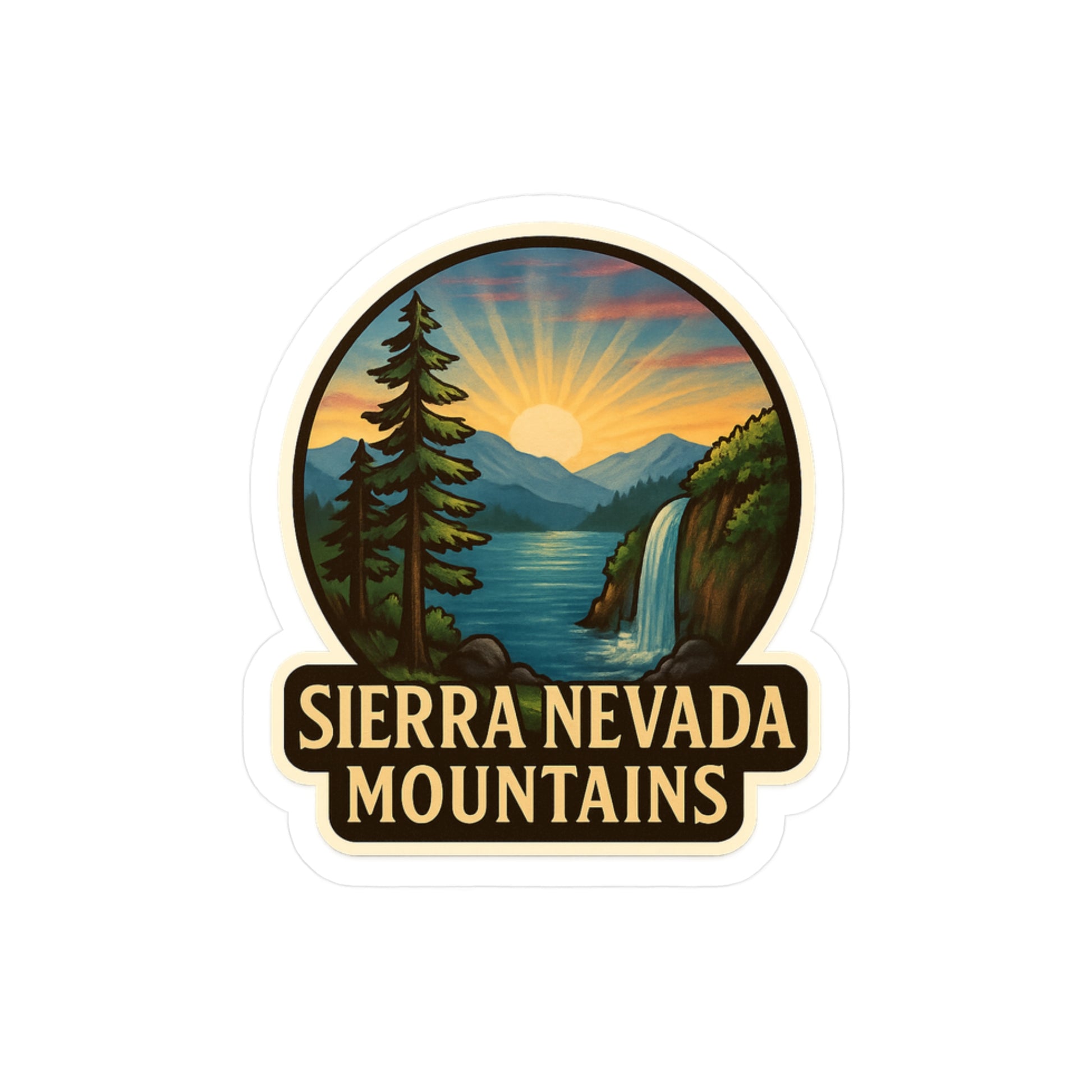 Sierra Nevada Mountains Kiss-Cut Vinyl Decals