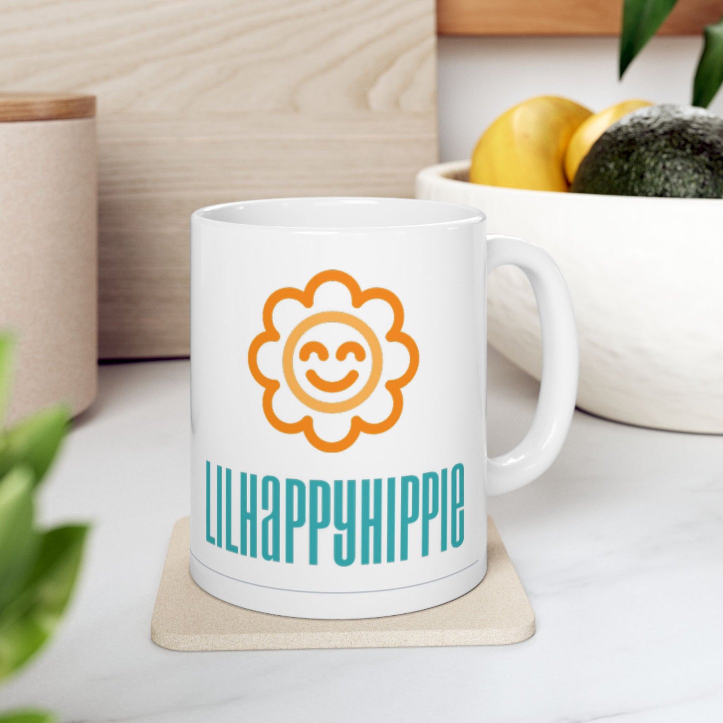 LilHappyHippie logo Ceramic Mug - 11 & 15oz - Perfect Gift for Nature Lovers