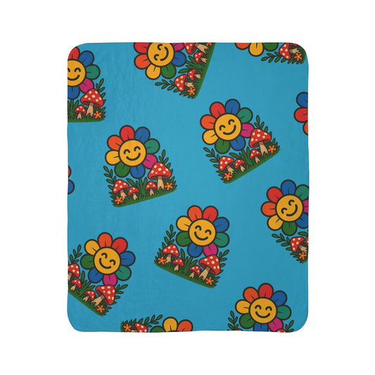 Happy Hippie Sherpa Fleece Blanket
