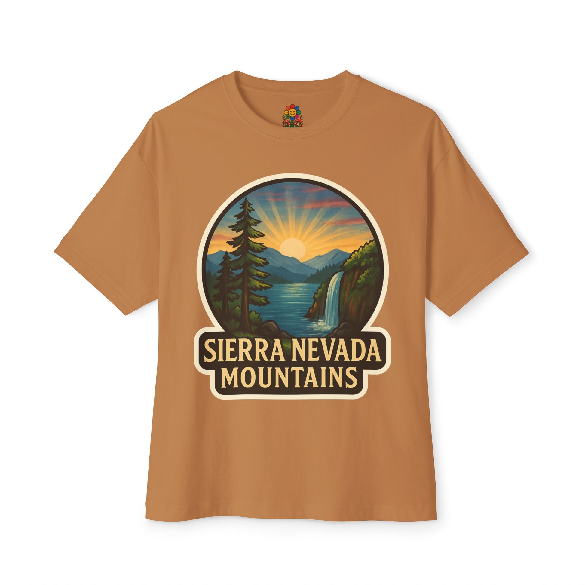 Oversized UNISEX Tee- Sierra Nevada Mountains Design