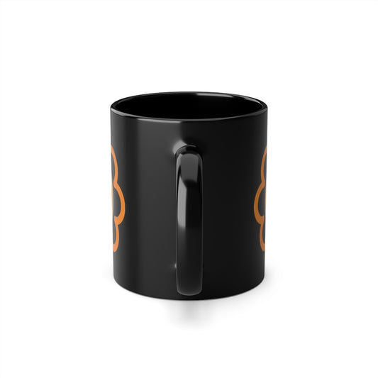 Smiley face Logo Black Coffee Cup, 11oz - Elegant Mug, Perfect Gift for Coffee Lovers, Morning Motivation, Home Office Decor, Birthday Present