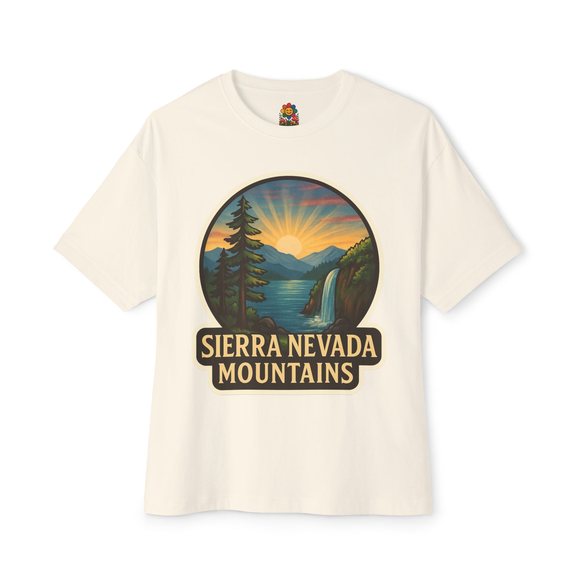 Oversized UNISEX Tee- Sierra Nevada Mountains Design