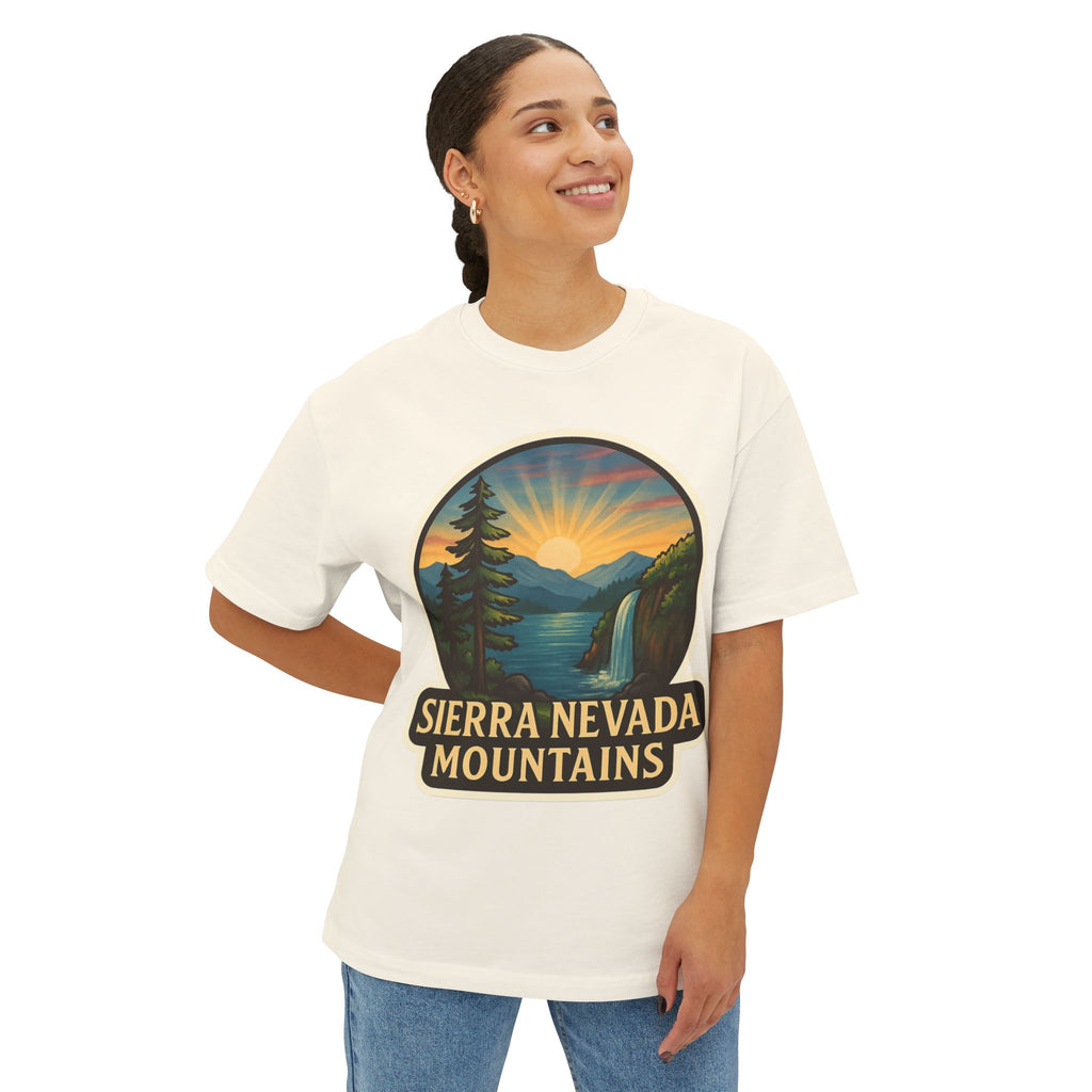 Oversized UNISEX Tee- Sierra Nevada Mountains Design