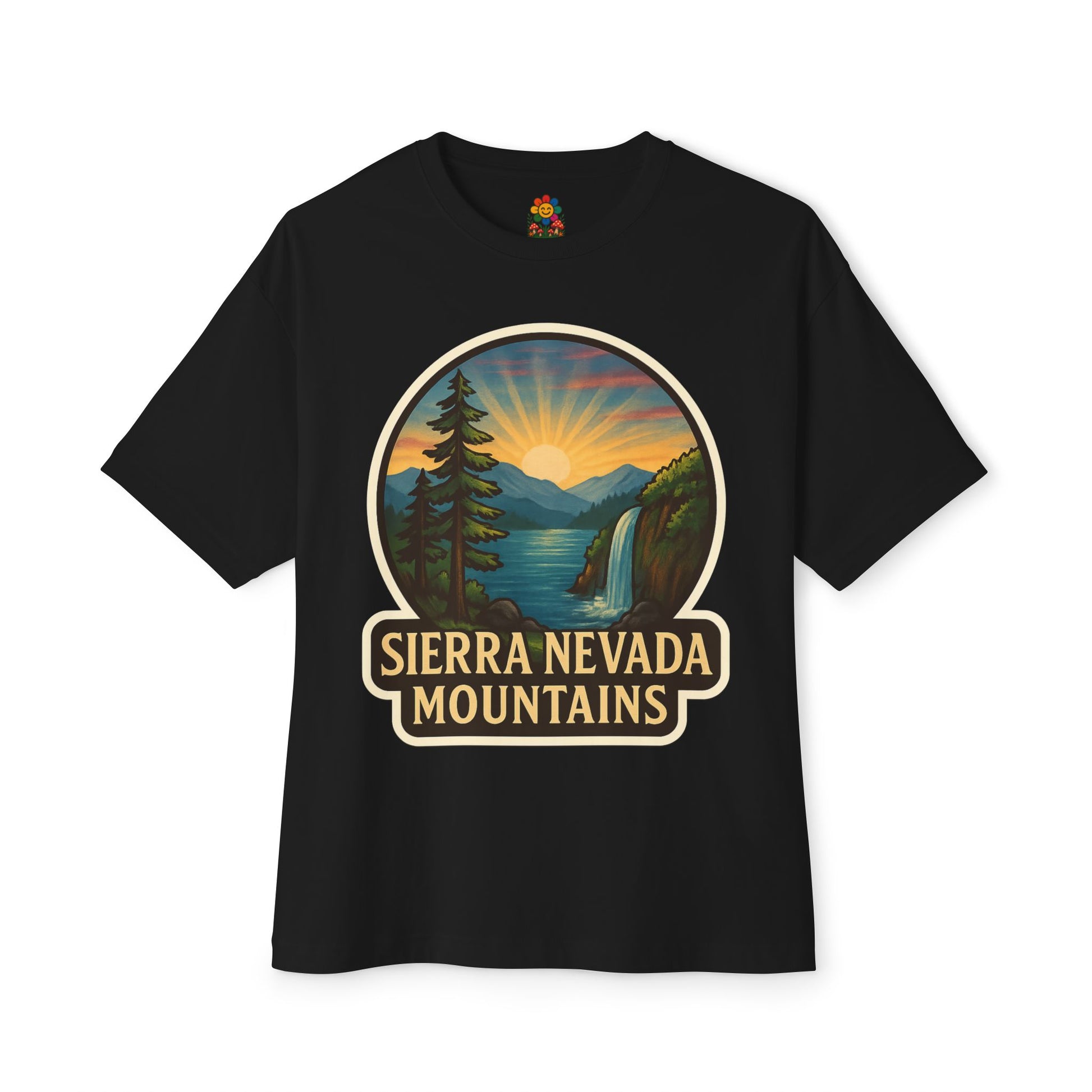 Oversized UNISEX Tee- Sierra Nevada Mountains Design