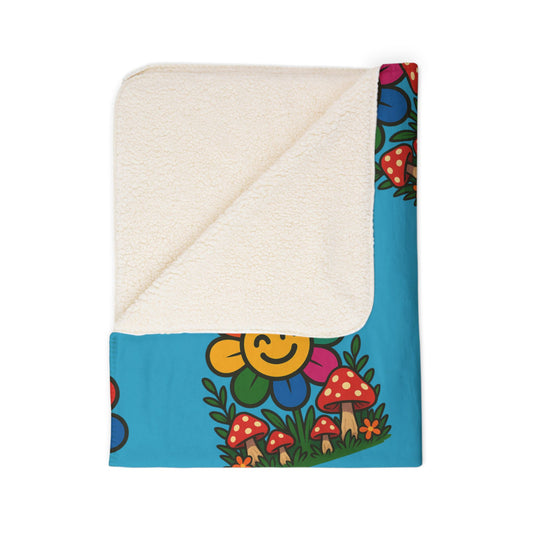 Happy Hippie Sherpa Fleece Blanket