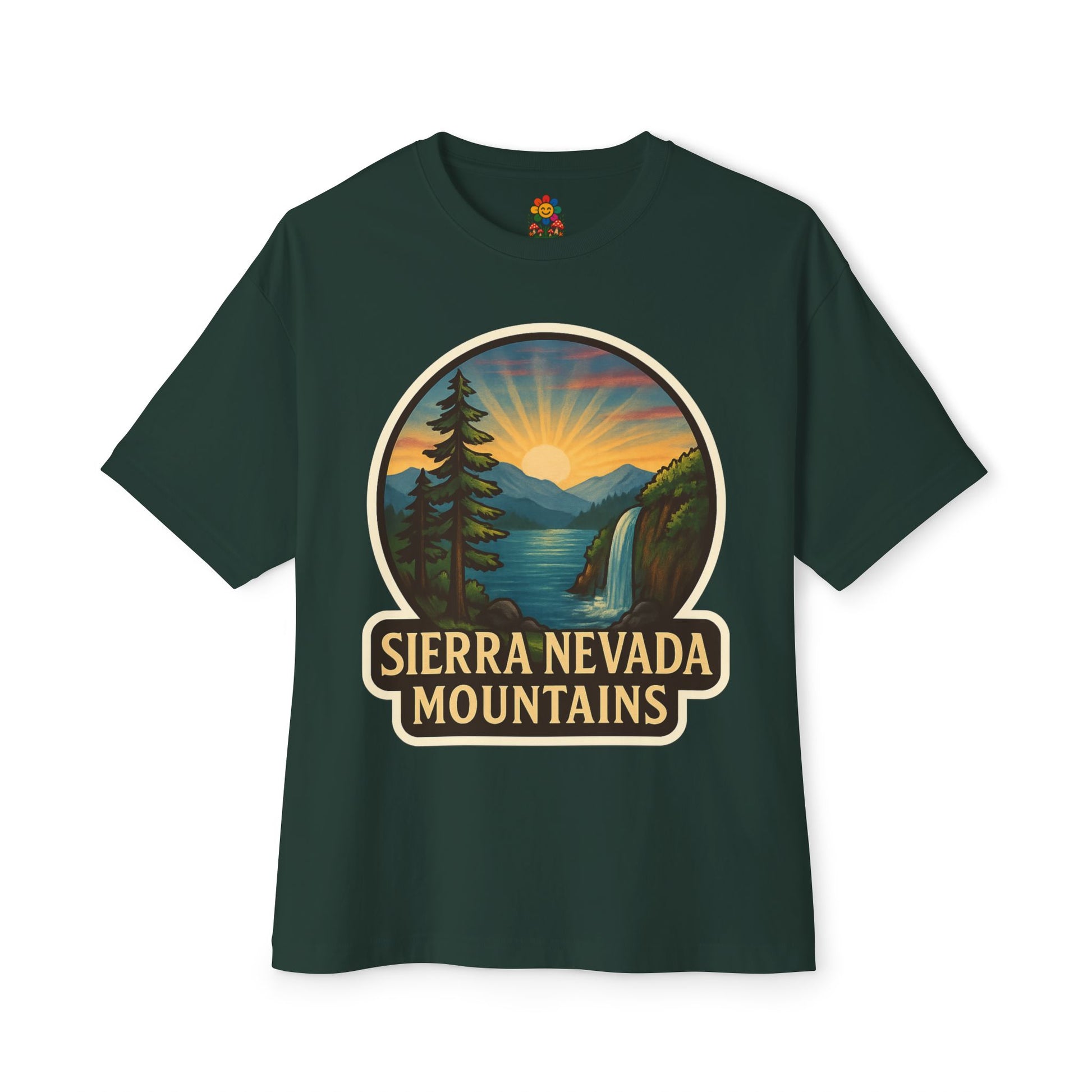 Oversized UNISEX Tee- Sierra Nevada Mountains Design