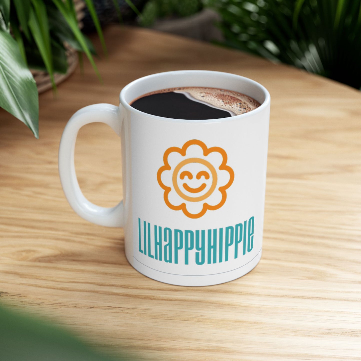 LilHappyHippie logo Ceramic Mug - 11 & 15oz - Perfect Gift for Nature Lovers
